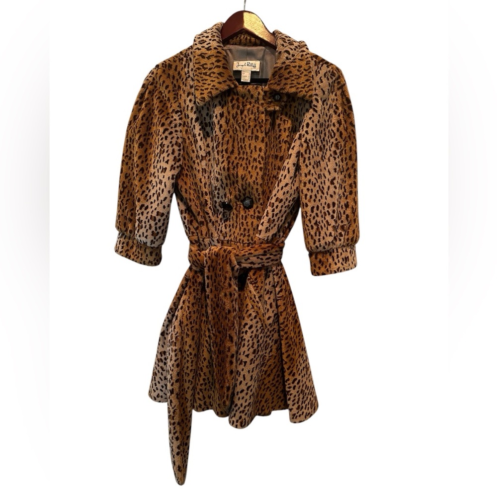 Joseph Ribkoff Brown Teddy Jacket with Leopard Print size 12